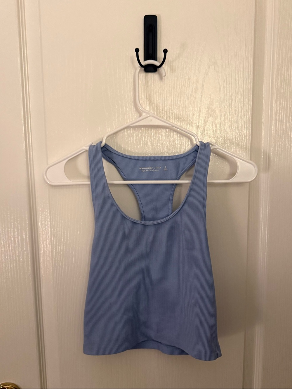 Abercrombie & Fitch Ribbed Racerback Tank in Pale Blue